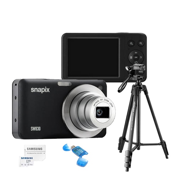 [아이쏘우] SNAPIX 4K 디지털카메라 SW830+128G+삼각대패키지 현장업무용 와이파이제거