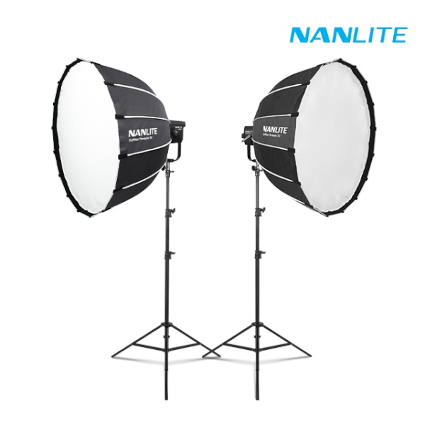 [NANLITE] 난라이트 포르자500II 소프트박스90 투스탠드 세트 LED 방송 영상 촬영조명 Forza500II