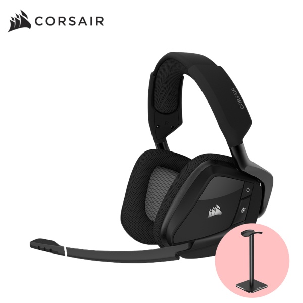 [CORSAIR] [헤드셋] 커세어 게이밍 헤드셋 VOID RGB Elite[무선/7.1ch/블랙][헤드셋 거치대 SET]