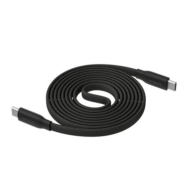 [Belkin] Type-C 브레이디드 240W 마그네틱 플랫 충전 케이블  CAB027qc1MBK [블랙/1m]