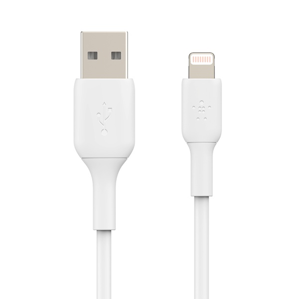 [Belkin] USB-A 2.0 to 라이트닝 8핀 60W 고속 충전케이블, 부스트업,  CAA001bt1MWH [화이트/1m]