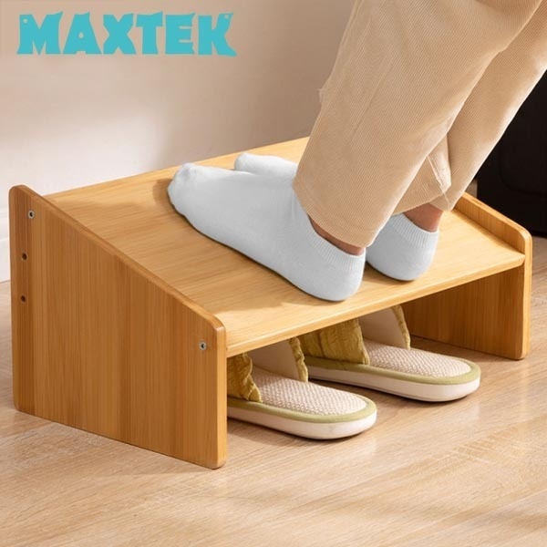 [MAXTEK] 맥스텍 책상 발 받침대 풋레스트 다용도 사무실 의자 다리 발 거치대 모니터 받침대 12 x 42cm 원목색상 [MT830]