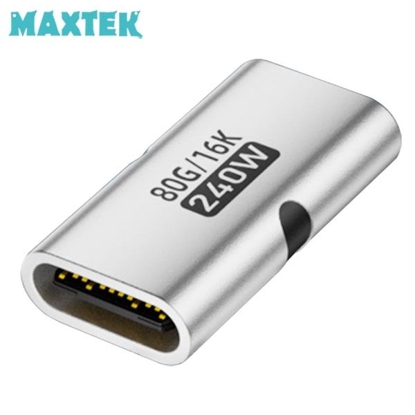 [MAXTEK] 맥스텍 C타입 USB 4.0 연장 알루미늄 커플러 암암 젠더 80Gbps 16K 240W PD3.1  [MT929]