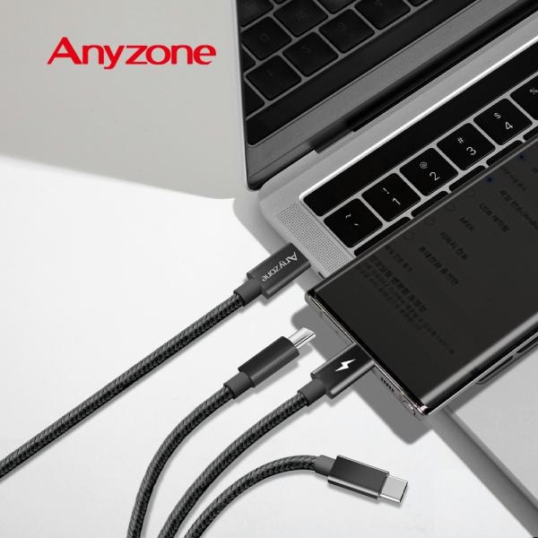 [Anyzone] 애니존 Type-C 3Way 올인원 패브릭 초고속 충전 데이터 케이블  ANY-C12M-CCC [12M]