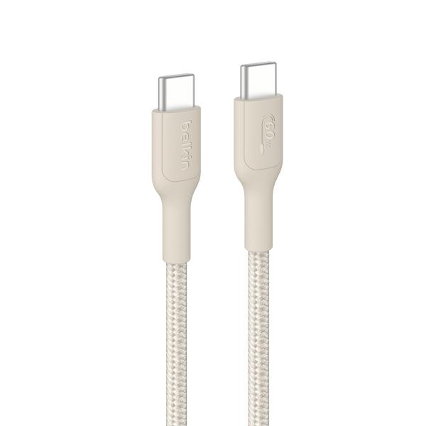 [Belkin] Type-C to Type-C 60W 브레이디드 충전 케이블,  CAB024fq1MSD [샌드/1m]