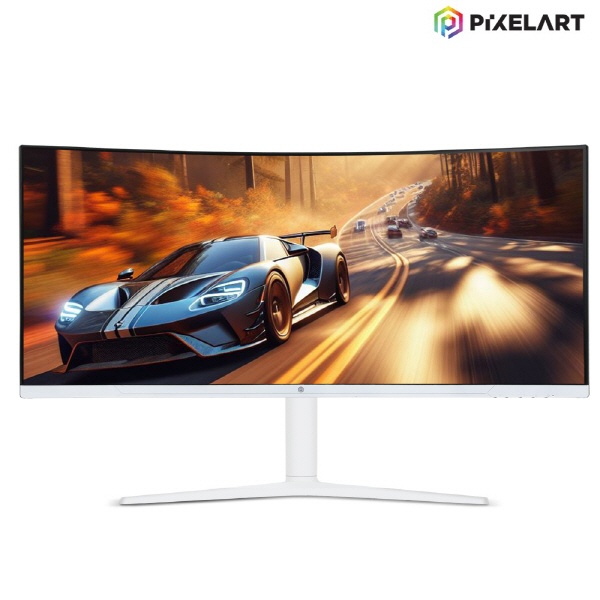 [픽셀아트] PAQ3416W 화이트 커브드 멀티스탠드 WQHD 165 울트라와이드 게이밍 모니터