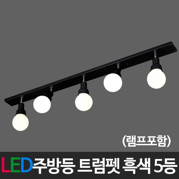 [HM Lightech] LED트럼펫 5등 (램프포함)  [흑색] [12W*5개]