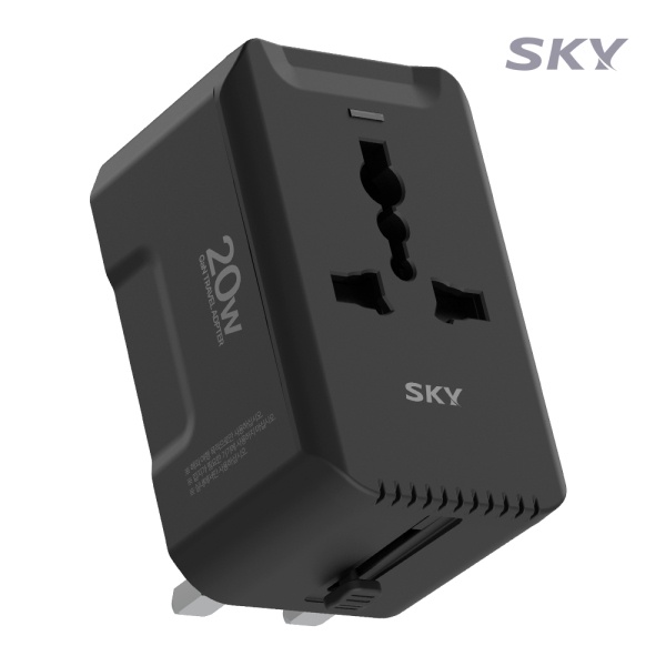 [SKY] 스카이 필 해외 여행용 GaN 20W 듀얼 포트 멀티 플러그 어댑터 T20PD