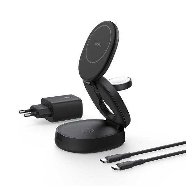 [Belkin] 부스트차지 Qi2 15W 컨버터블  마그네틱 무선 충전 스탠드(+36W 충전기)  3in1 [WIZ034kr]