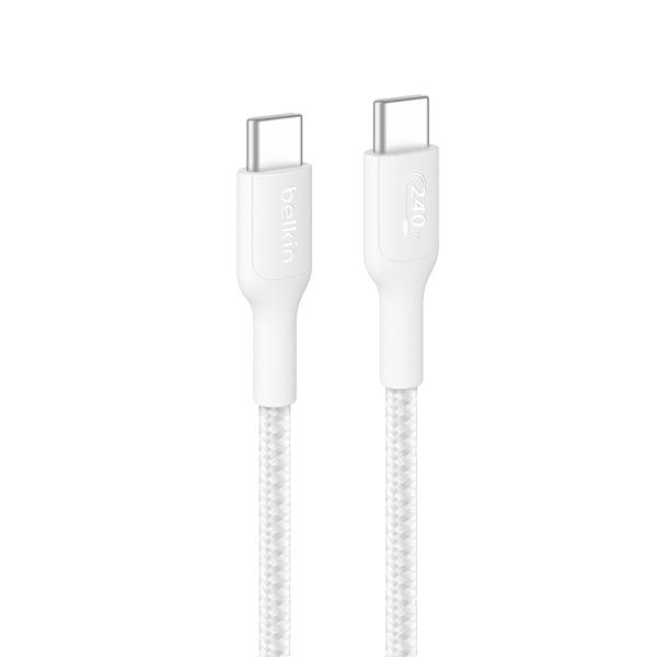 [Belkin] Type-C to Type-C 240W 브레이디드 충전 케이블,  CAB025fq1MWH [화이트/1m]