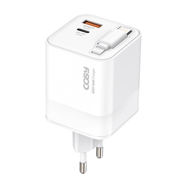 [코시] 65W PD PPS QC3.0 C타입 자동감김 GaN 초고속 충전기 [CGR2287PQ]