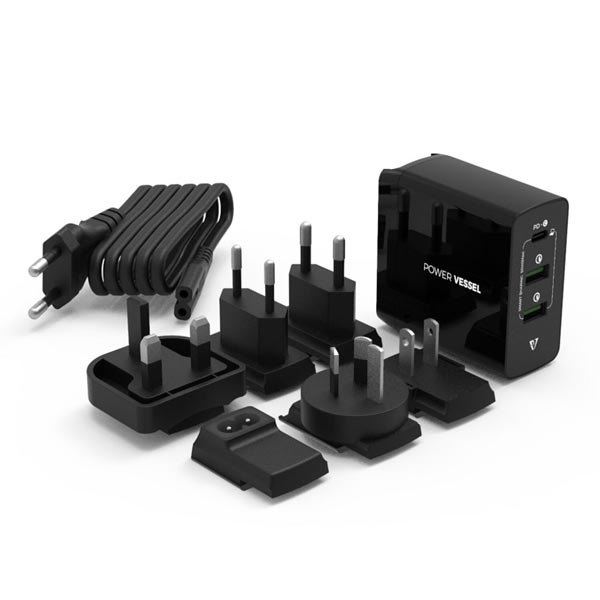[펀디안] 파워베슬 정격 50W PD3.0 3포트 고속 멀티충전기 (플러그셋포함) [FD-PC3PQ]