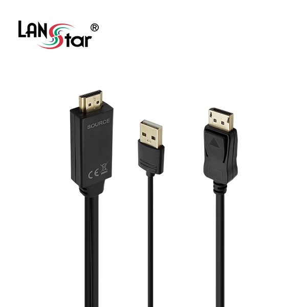 [LANStar] HDMI 1.4 to DisplayPort 1.2 변환케이블,  LS-HD2DP-5M [5m]