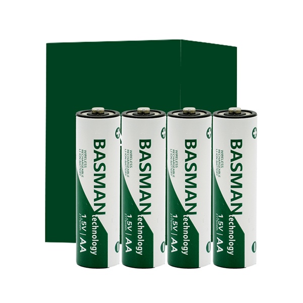 [주바스맨테크놀러지] 바스맨 2.5세대 무선 충전식 건전지 리튬이온 배터리 AA 4개입 (1970mAh)
