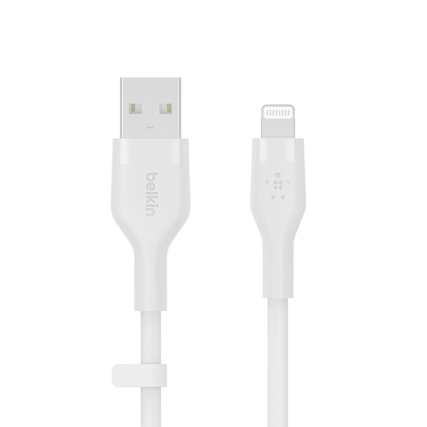 [Belkin] USB-A 2.0 to 라이트닝 8핀 고속 충전케이블, 부스트업 플렉스,  CAA008bt1MWH [화이트/1m]