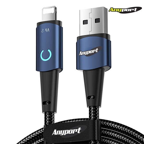[Anyport] USB-A 2.0 to 8핀 12W 고속 충전케이블,  AP-UTAM12W [3m]