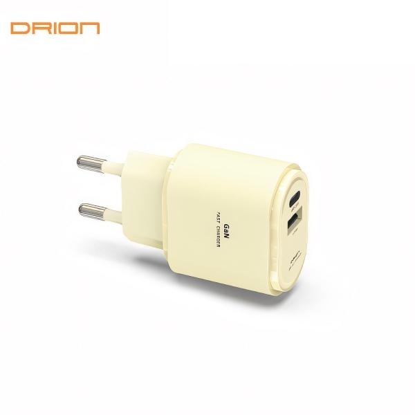 [DRION] GaN PD 25W + 18W 고속 2포트 충전기 [버터]  [케이블 미 포함][DR-PD25W-CU-T1(T7,T9)]