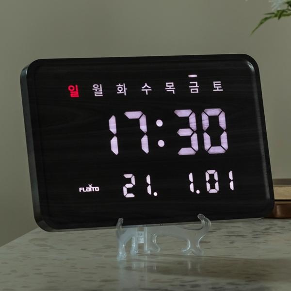 [지성아이엔씨] 플라이토 LED벽시계  우드 루이스