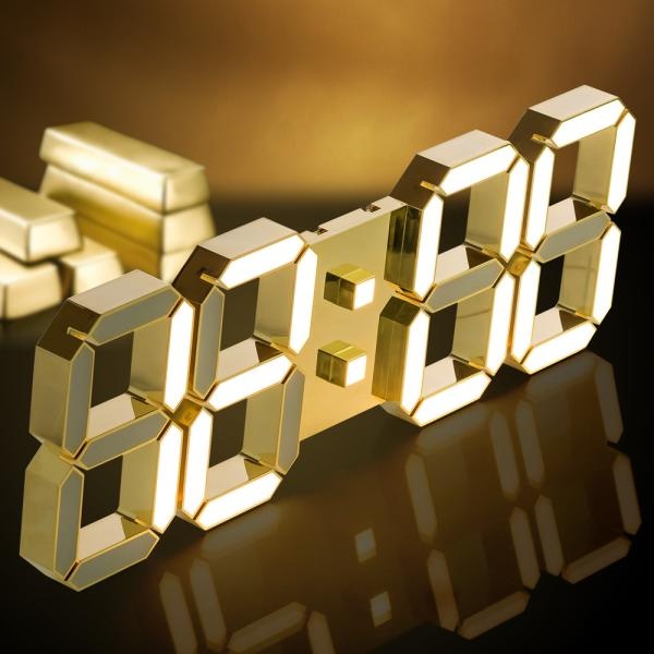 [지성아이엔씨] 루나리스 3D LED 벽시계 38cm  샴페인골드 (24K 금도금)