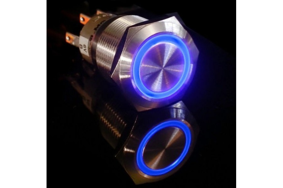 금속 조명 푸시 버튼 - Blue Ring / Metal illuminated pushbutton-Blue Ring [FIT0115-B]