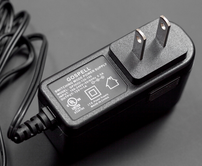 Wall 어댑터 파워 서플라이 12VDC 1A / Wall Adapter Power Supply 12VDC 1A (American Standard)