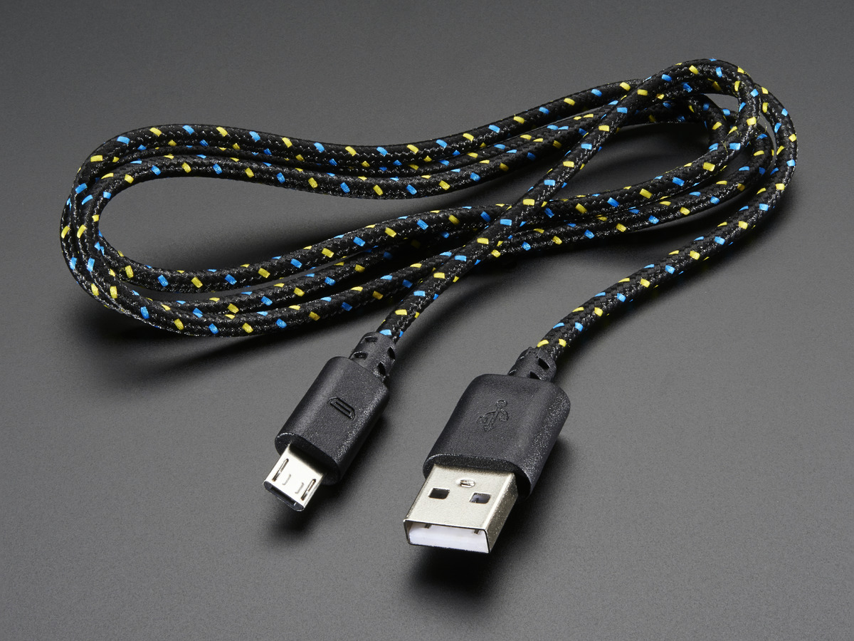 USB 무늬 패브릭 케이블 - A/마이크로B - 3피트 [2008]