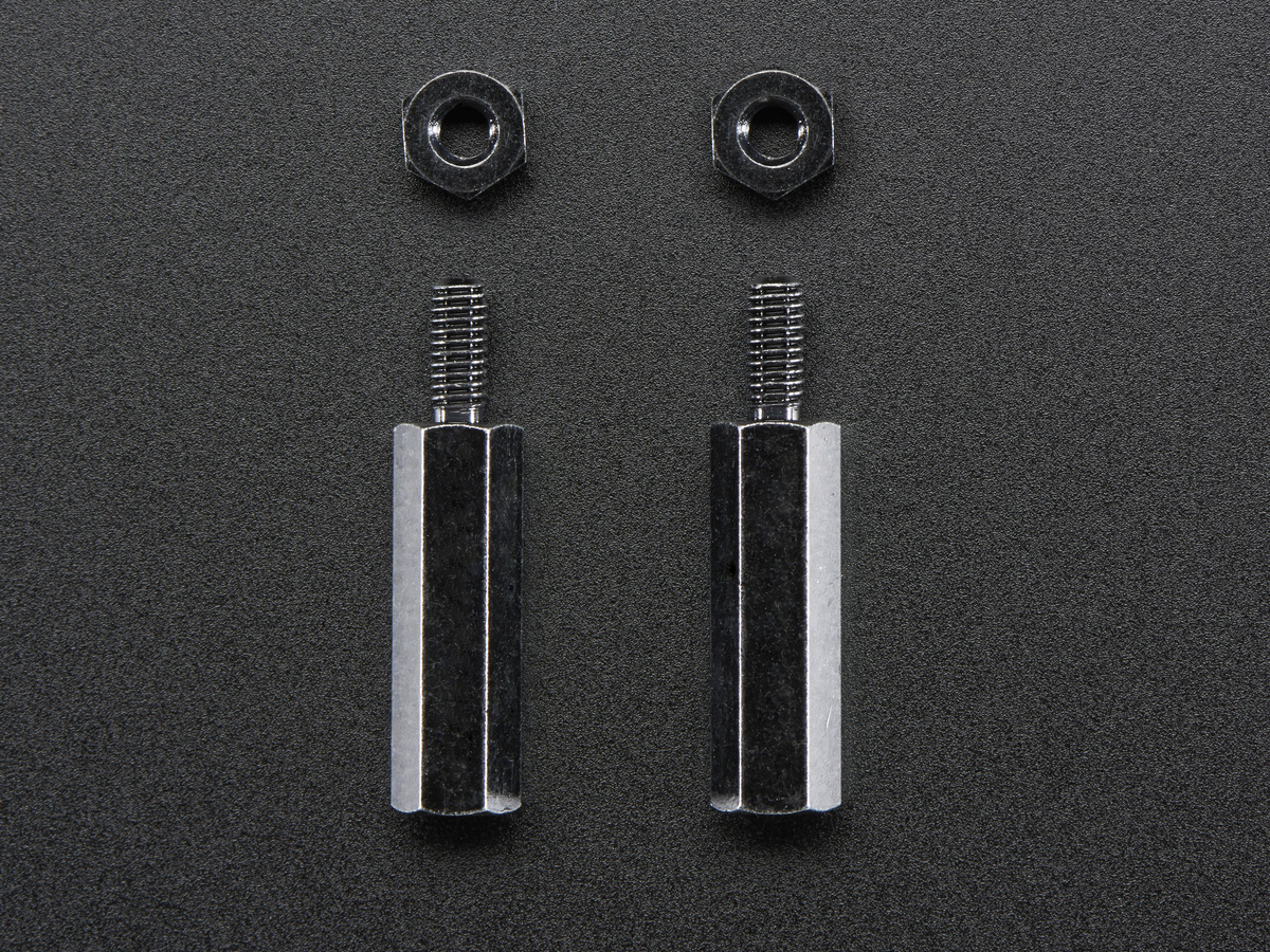 긴 황동 M2.5 스탠드 오프 16mm - 블랙 도금 - 2 팩 / Brass M2.5 Standoffs 16mm tall - Black Plated - Pack of 2 [2337]