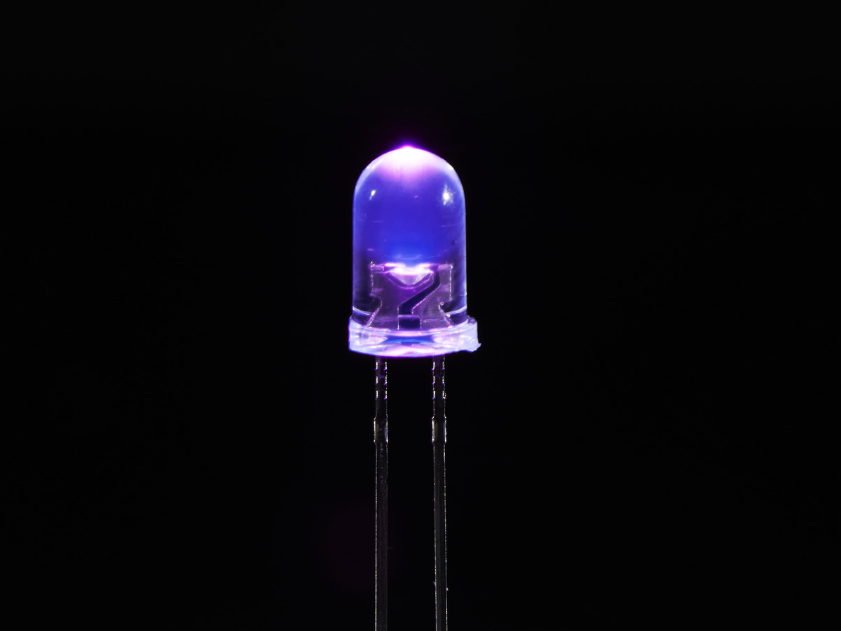 UV/UVA 400nm Purple LED 5mm Clear Lens - 10 pack [1793]