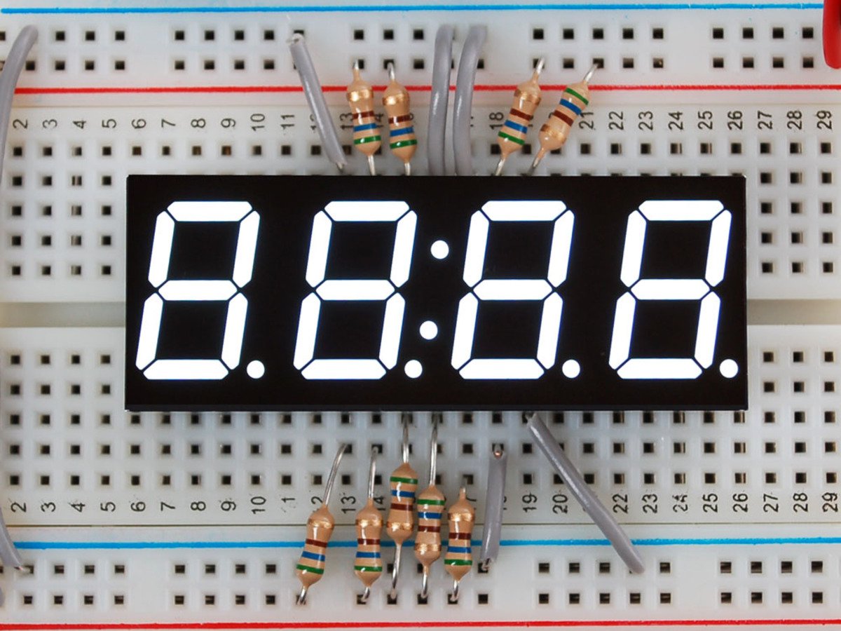 White 7-segment clock display - 0.56inch digit height [1001]