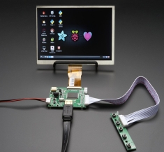 HDMI 4 Pi: 7inch Display no Touchscreen 1024x600 w/ Mini Driver [2300]