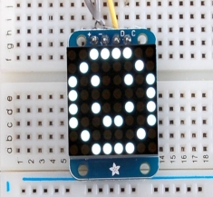 미니8x8 LED매트릭스 w/I2C Backpack 고휘도 흰색 / Adafruit Mini 8x8 LED Matrix w/I2C Backpack - Ultra Bright White [1080]