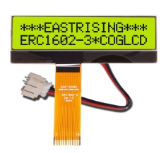 LCD Module 2x16 Character Display COG,FPC Connection,Black on YG ERC1602FYG-3