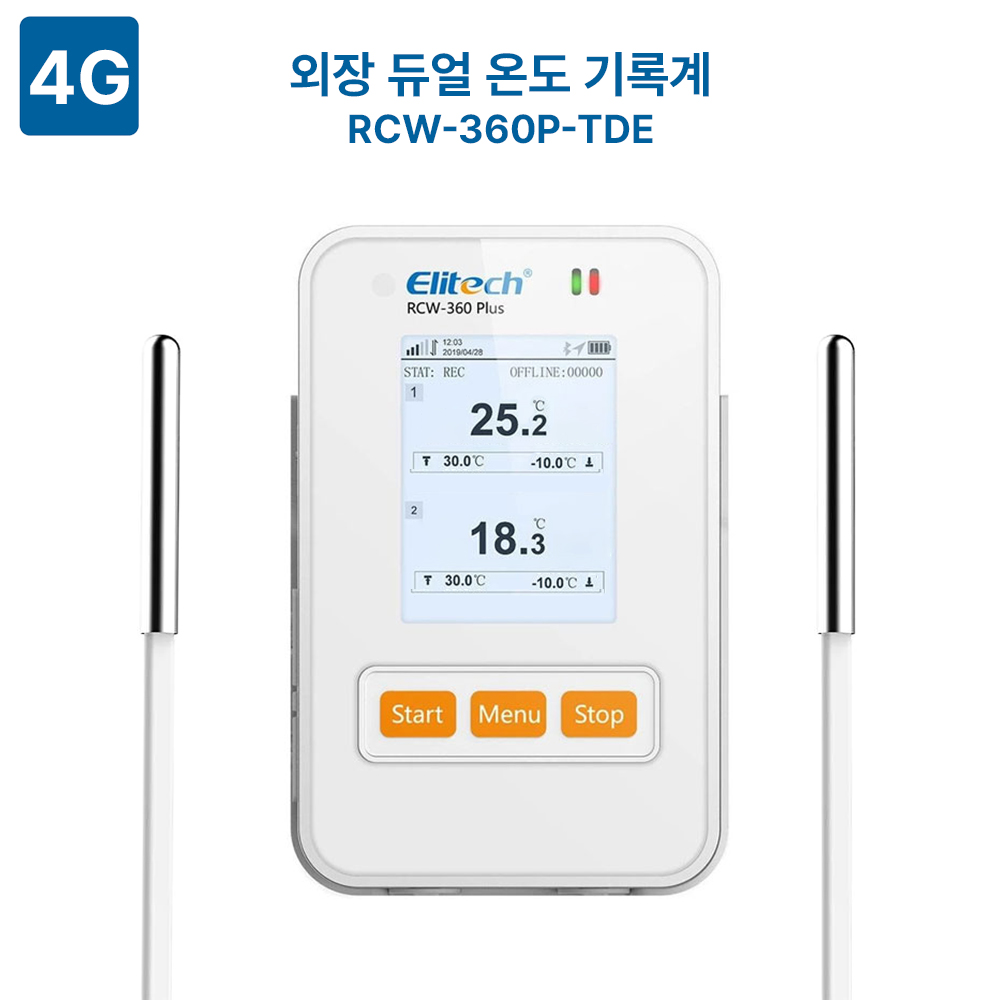 온도 기록계 2채널 (4G) RCW-360P-TDE(Cat1) (외장)