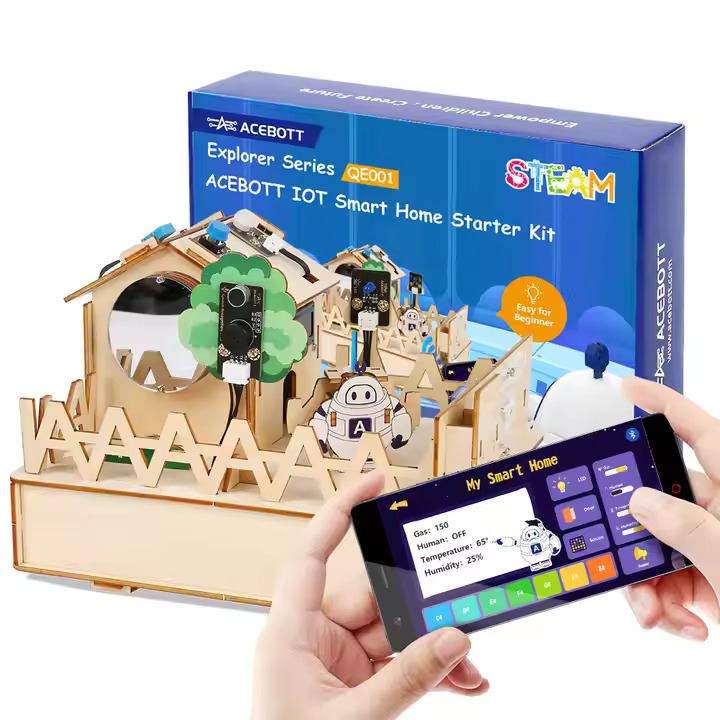 ACEBOTT  Easy-Plug ESP32 Smart Home Starter Kit Wooden House IoT Wifi APP