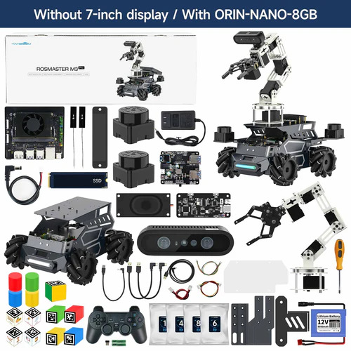 ROSMASTER M3 Pro ROS2 Robot with Multimodal AI Large Model, AI Voice Interaction, Vision Recognition, Tracking & Sorting Jetson Orin NANO SUPER 8GB