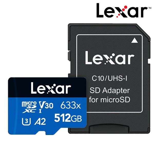 [LEXAR] Lexar MicroSDXC 633X Class10 UHS-I U3 512GB 메모리카드 (어댑터포함) [512GB]