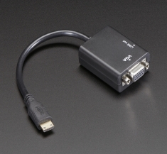 미니 HDMI 3.5mm 스테레오 케이블 VGA 비디오 어댑터 [3048]